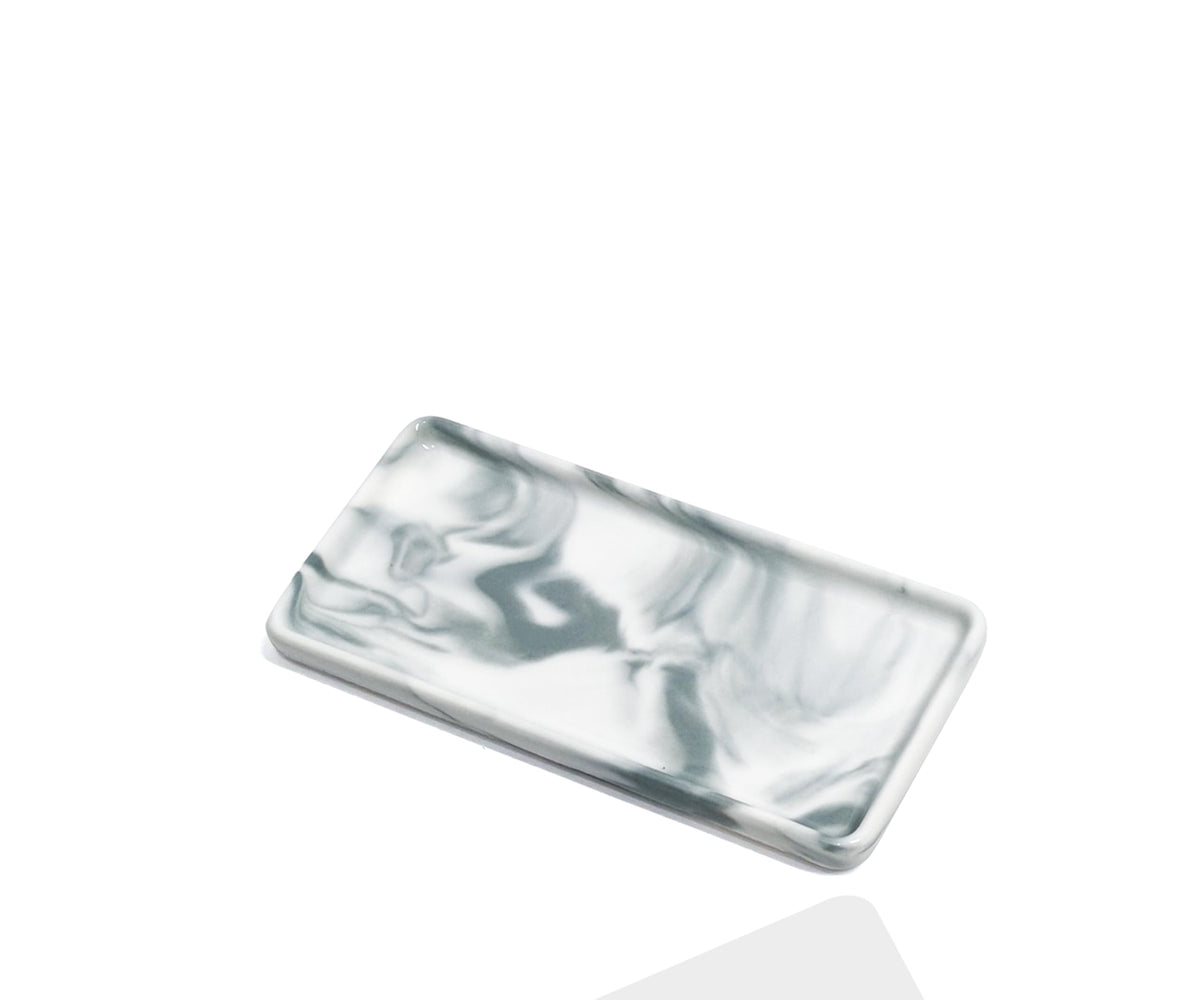 6.4" Porcelain Small Bathroom Narrow Mini Tray - Green