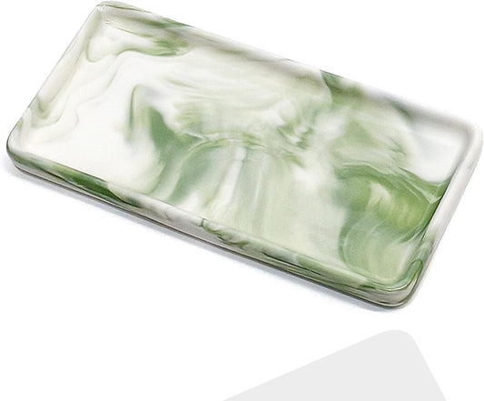 6.4" Porcelain Small Bathroom Narrow Mini Tray - Green
