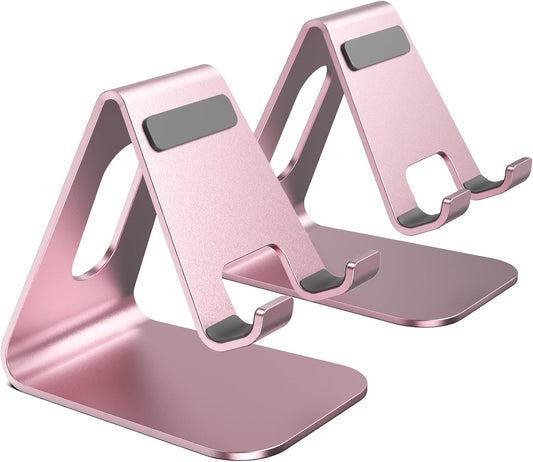 2Pack Phone Stand, Simple Cellphone Holder for Desk, Desk Phone Stand,Pink