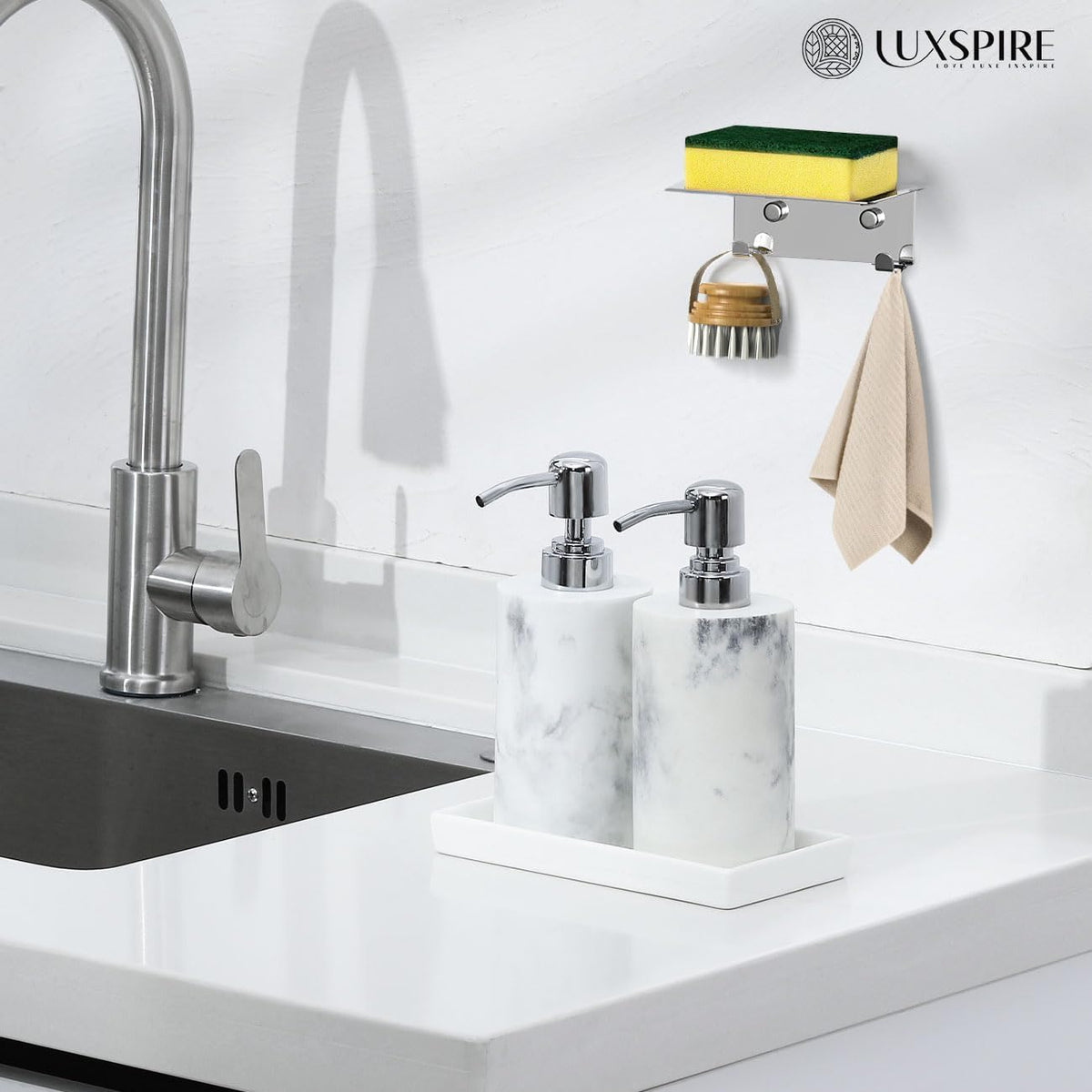 Luxspire Bathroom Vanity Tray Ceramic Perfume and Jewelry Dish, Mini, White