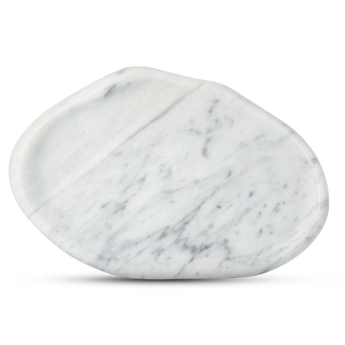 Koville Luxurious Natural Marble Vanity Tray, Cloud Shape Serving Stone Key Tray for Home Decor, 10" x 7" Marble Storage Trays for Bathroom, Stone Plate Holder for Perfume, Candle and Jewelry