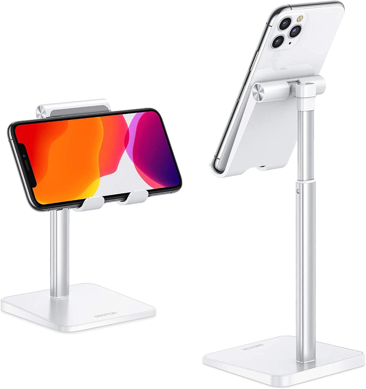 OMOTON CA02 Cell Phone Stand with Charging Hole for Desk Lightweight Silver