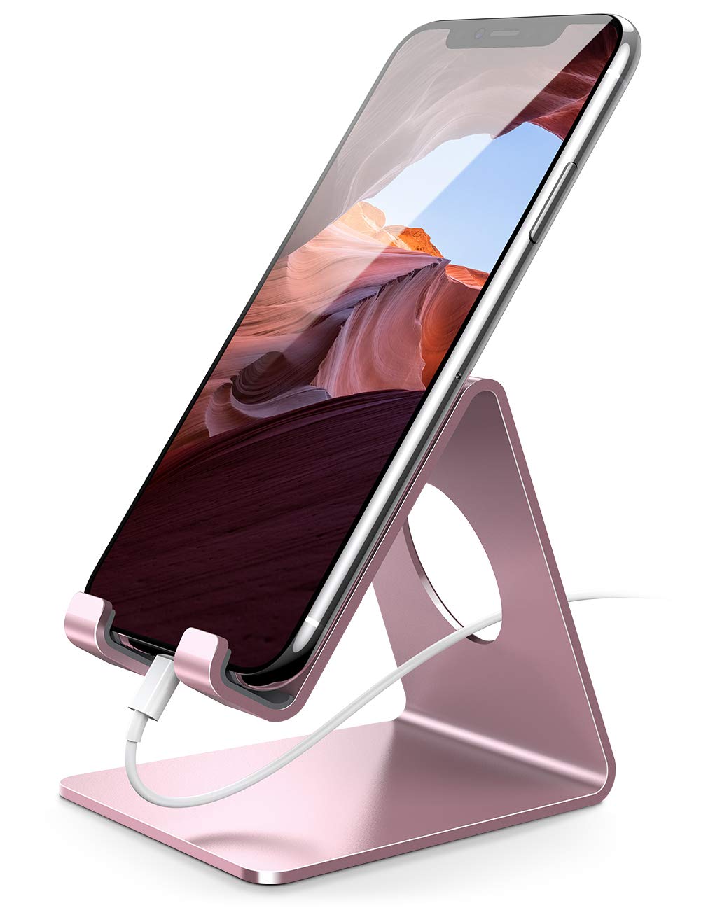 Lamicall Cell Phone Stand, Phone Dock: Cradle, Holder, Stand for Office Desk - Black