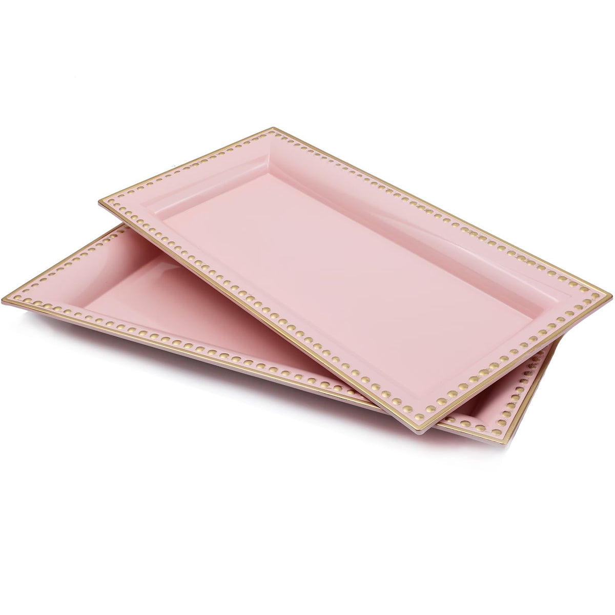Blue Bathroom Vanity Tray for Countertop, Small Plastic Toilet Tank Versatile Storage & Organization Tray for Makeup, Perfume, Desk, Kitchen, Candles, 13.7"x6"x1.4", 35HB