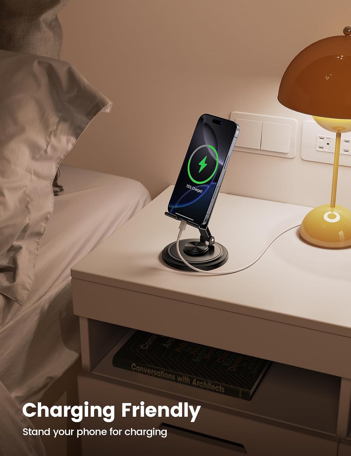 Lamicall 360° Rotation Cell Phone Stand for Desk, Sturdy Phone Holder