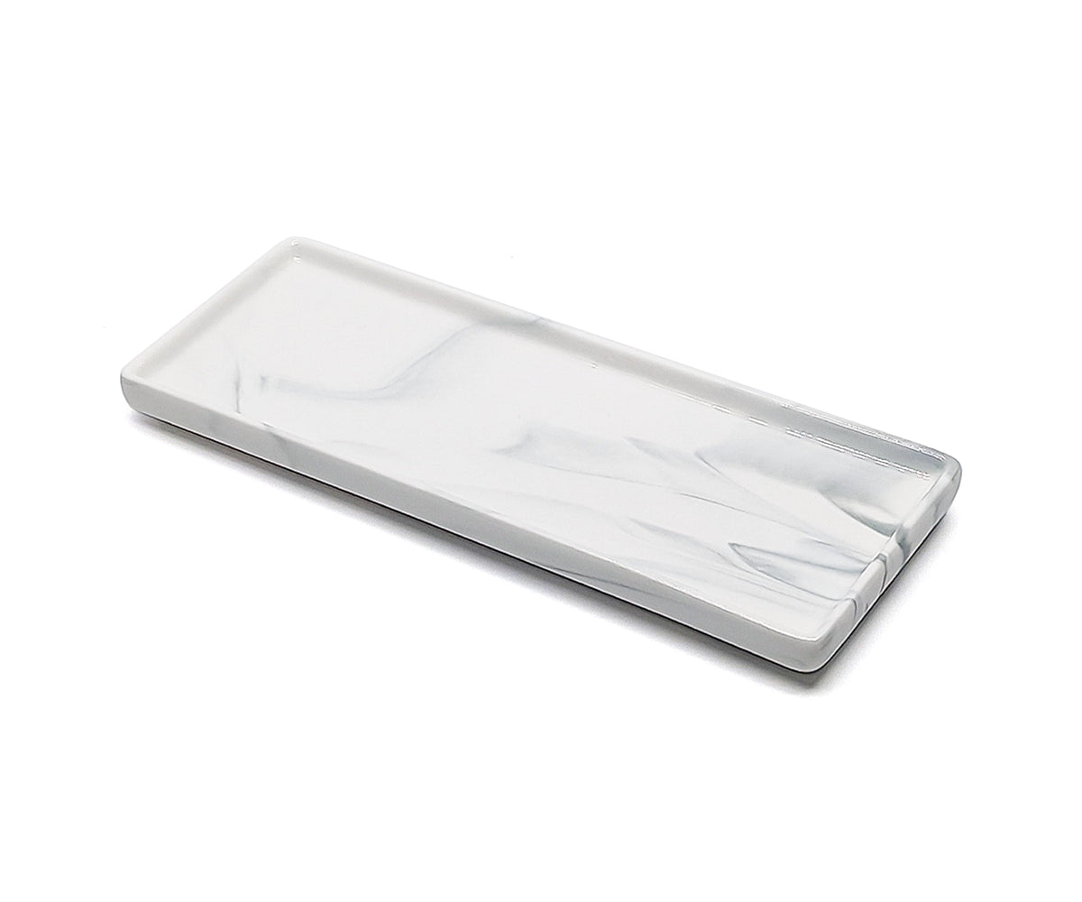 6.4" Porcelain Small Bathroom Narrow Mini Tray - Green