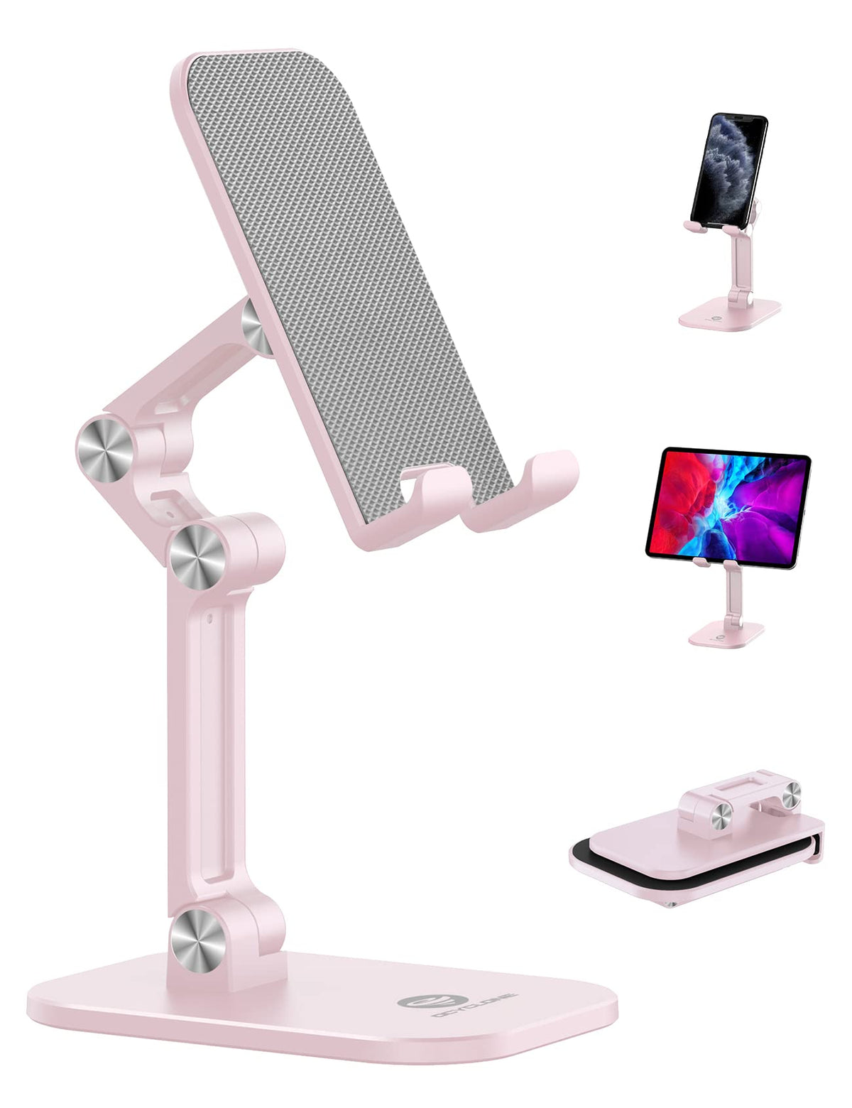 OCYCLONE Phone Stand for Desk, Foldable Cell Phone Stand Holder, Black