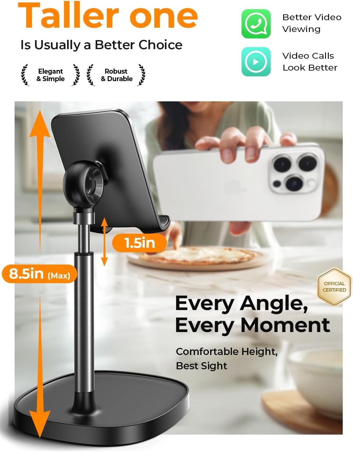 LISEN Cell Phone Stand Phone Holder for Desk, Office Decor Gadgets for Men