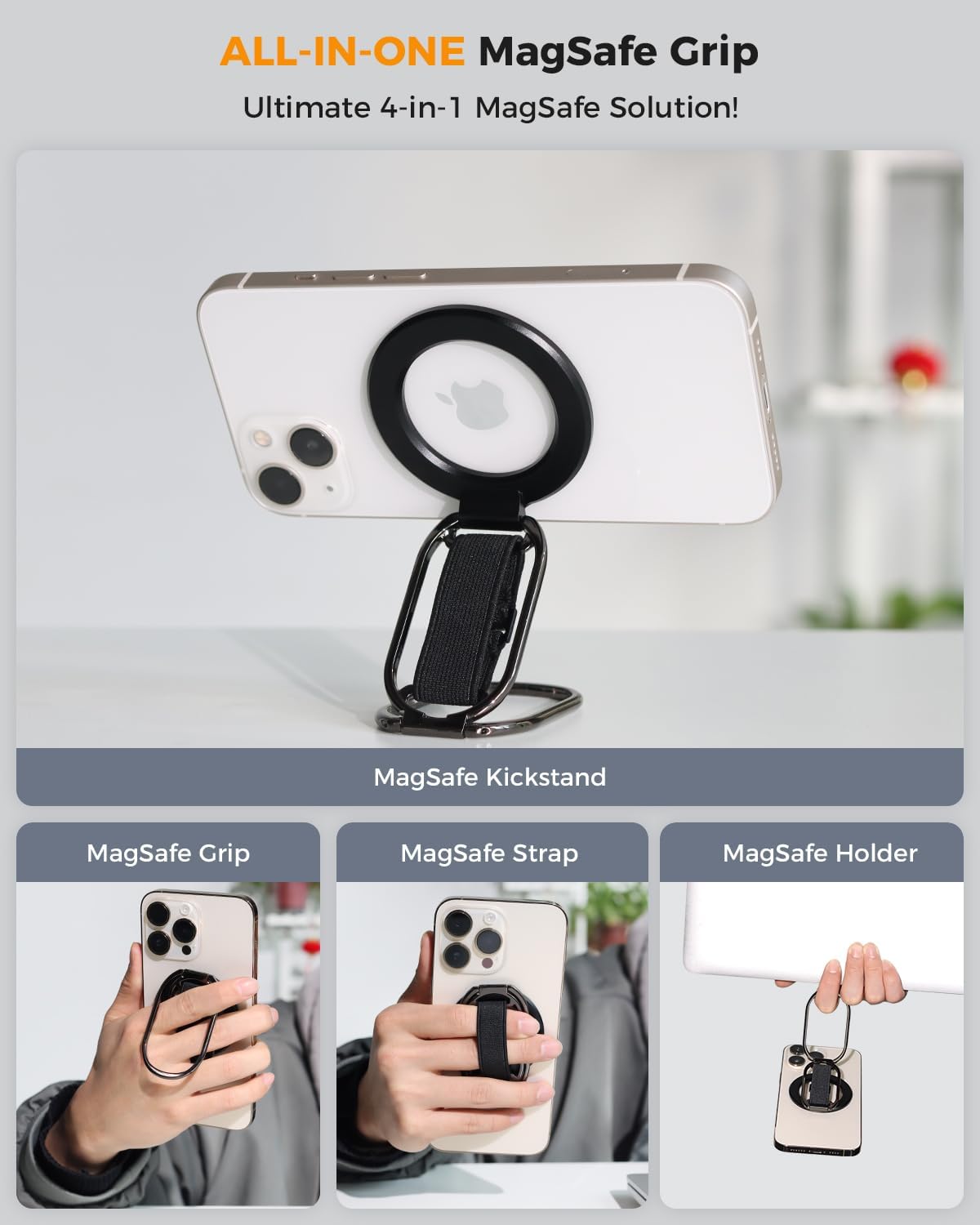 SUPERONE for MagSafe Phone Grip Kickstand, Magnetic Phone Ring Holder