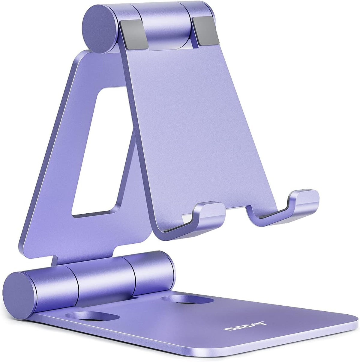Nulaxy Full Aluminum Dual Folding Cell Phone Stand for Desk, Purple