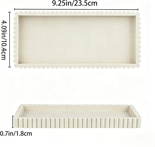 Nevado Silicone Rectangle Vanity Tray Small Decorative Tray (Beige)