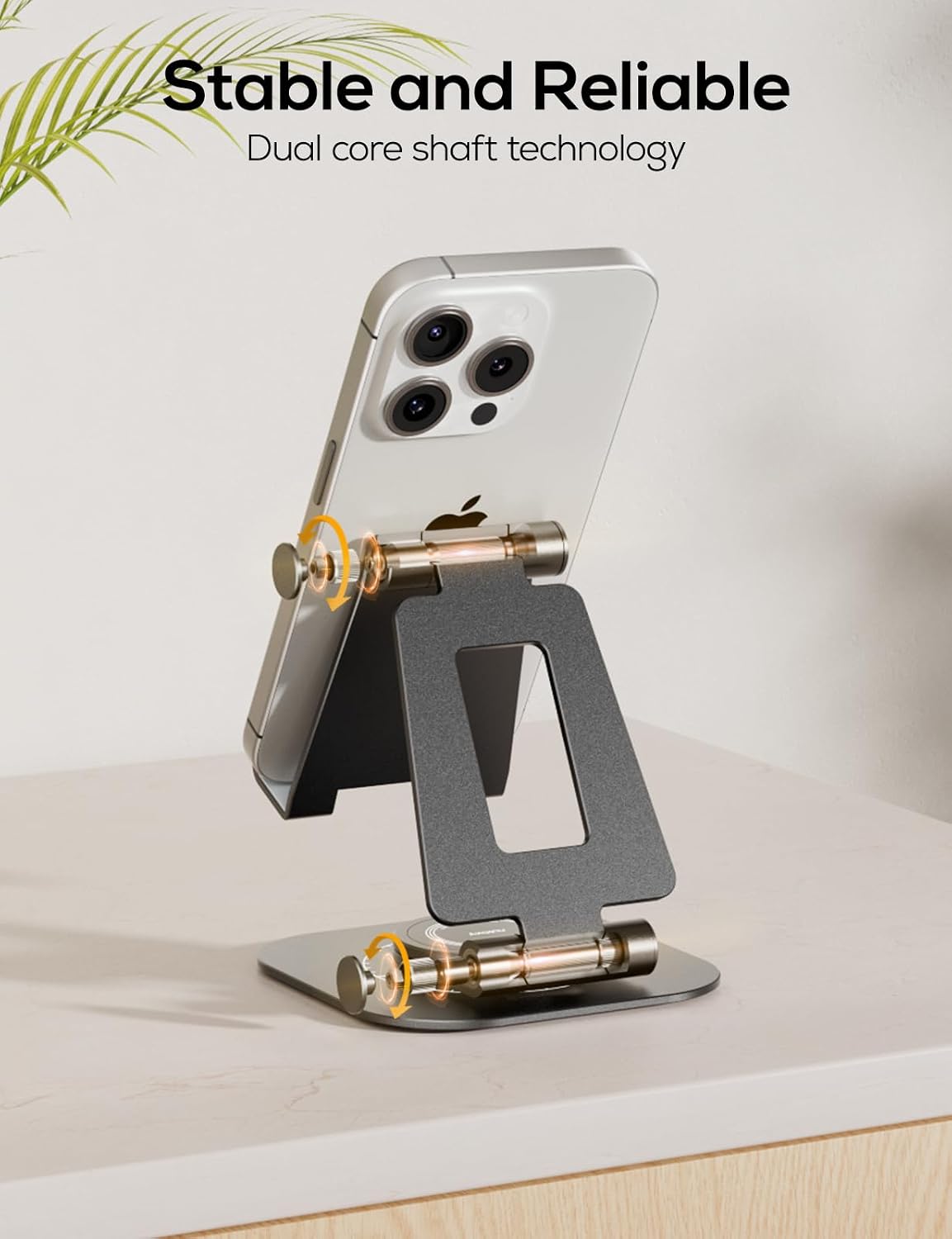 Nulaxy 360° Rotating Multi-Angle Adjustable Phone Stand, Charging-Friendly