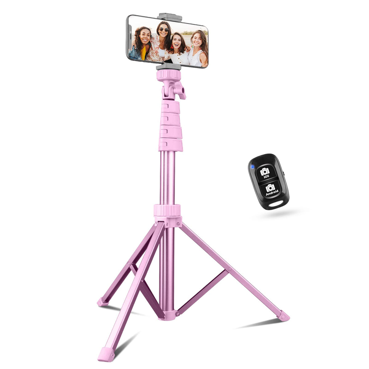 SENSYNE 62" Phone Tripod, Extendable Selfie Stick with Wireless Remote