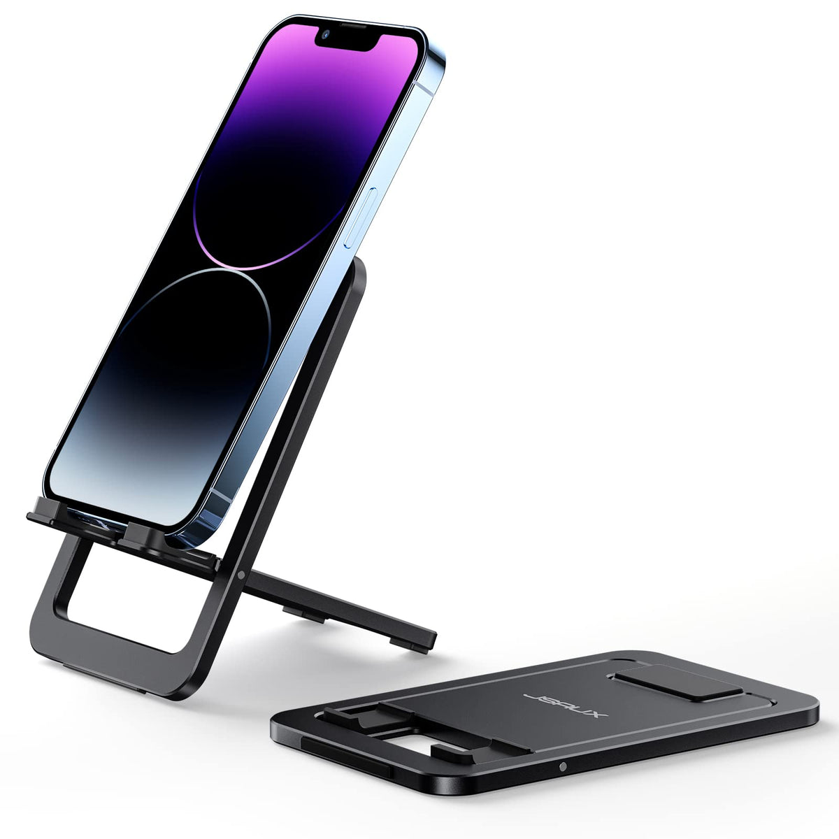 JSAUX Fold-Flat Cell Phone Stand, Adjustable Desk Holder-Gray