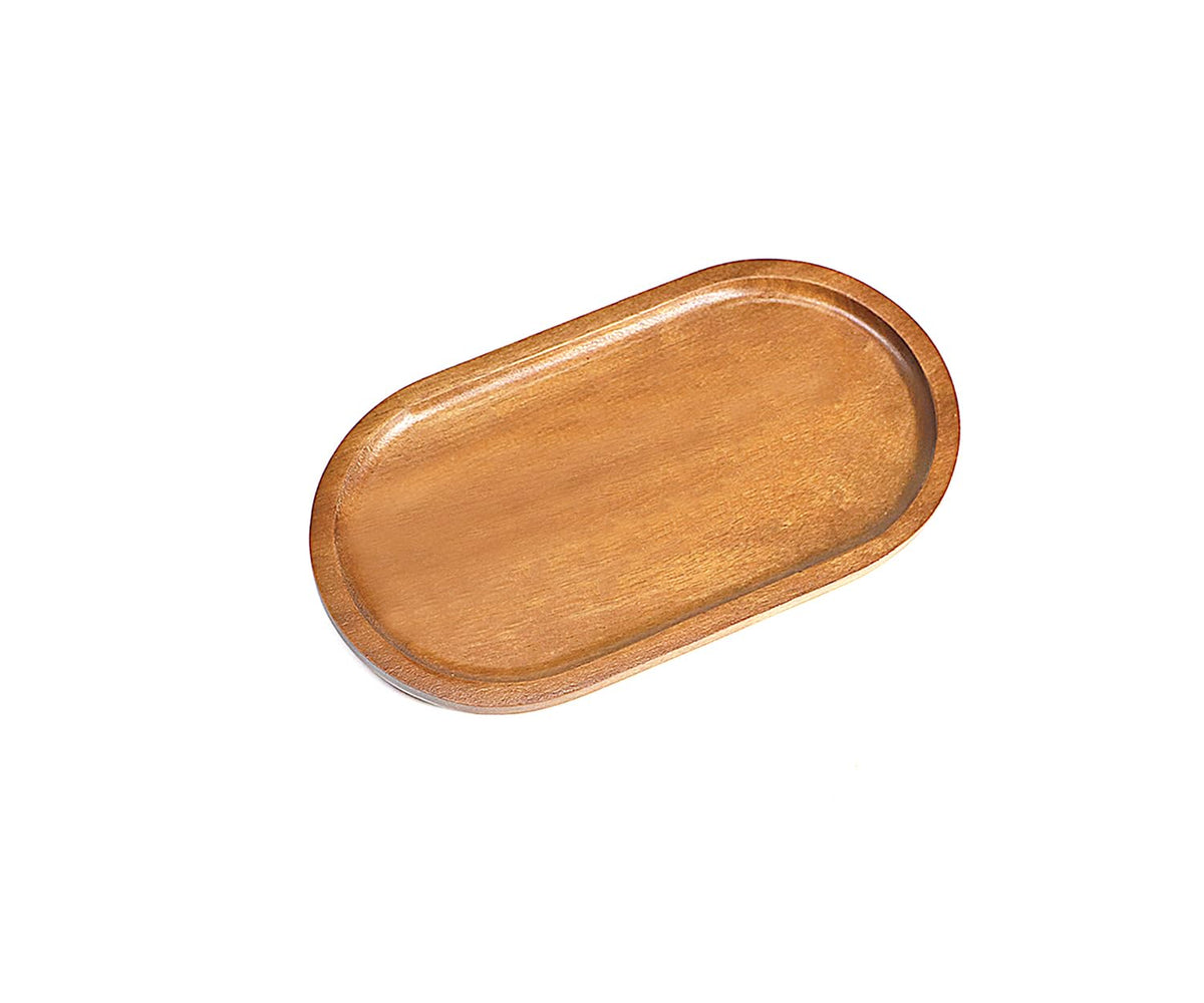 Small Wooden Tray (7.5 x 4.1 inch), Oval Mini Serving Tray