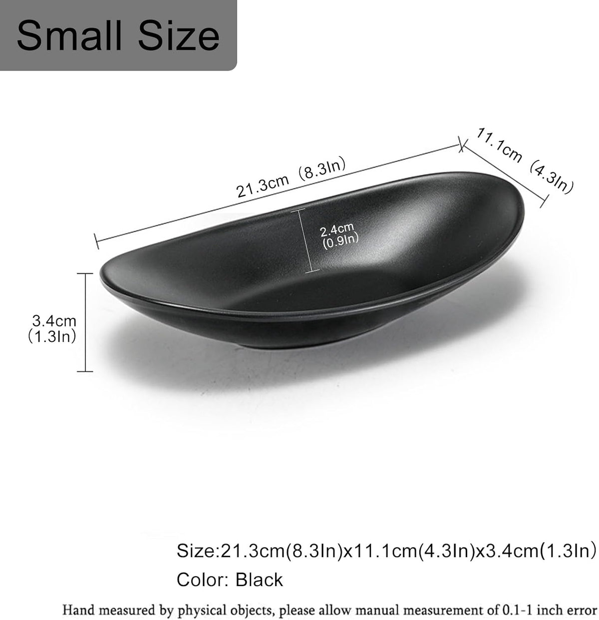 Binoster Black ring jewellery tray organiser tray, dresser decor key flat jewellery bowl decorative oval dish