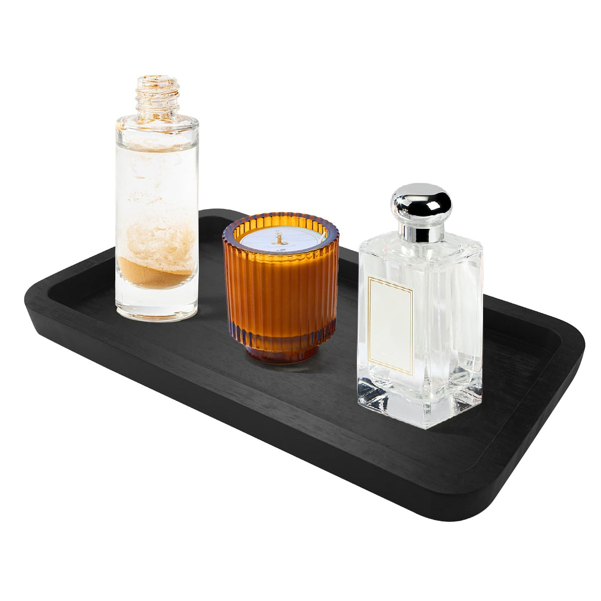 Bamboo Vanity Bathroom Tray for Counter, Bamboo Tray for Bathroom, Toilet Tank, Perfume 11.8L x 5.9W x 0.8H inch (Bamboo)