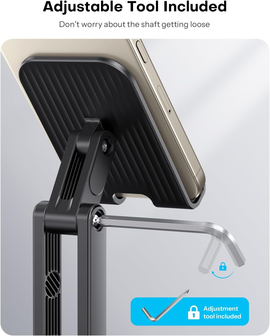 OMOTON Cell Phone Stand for Desk, 2 Pack Adjustable Foldable Phone Holder