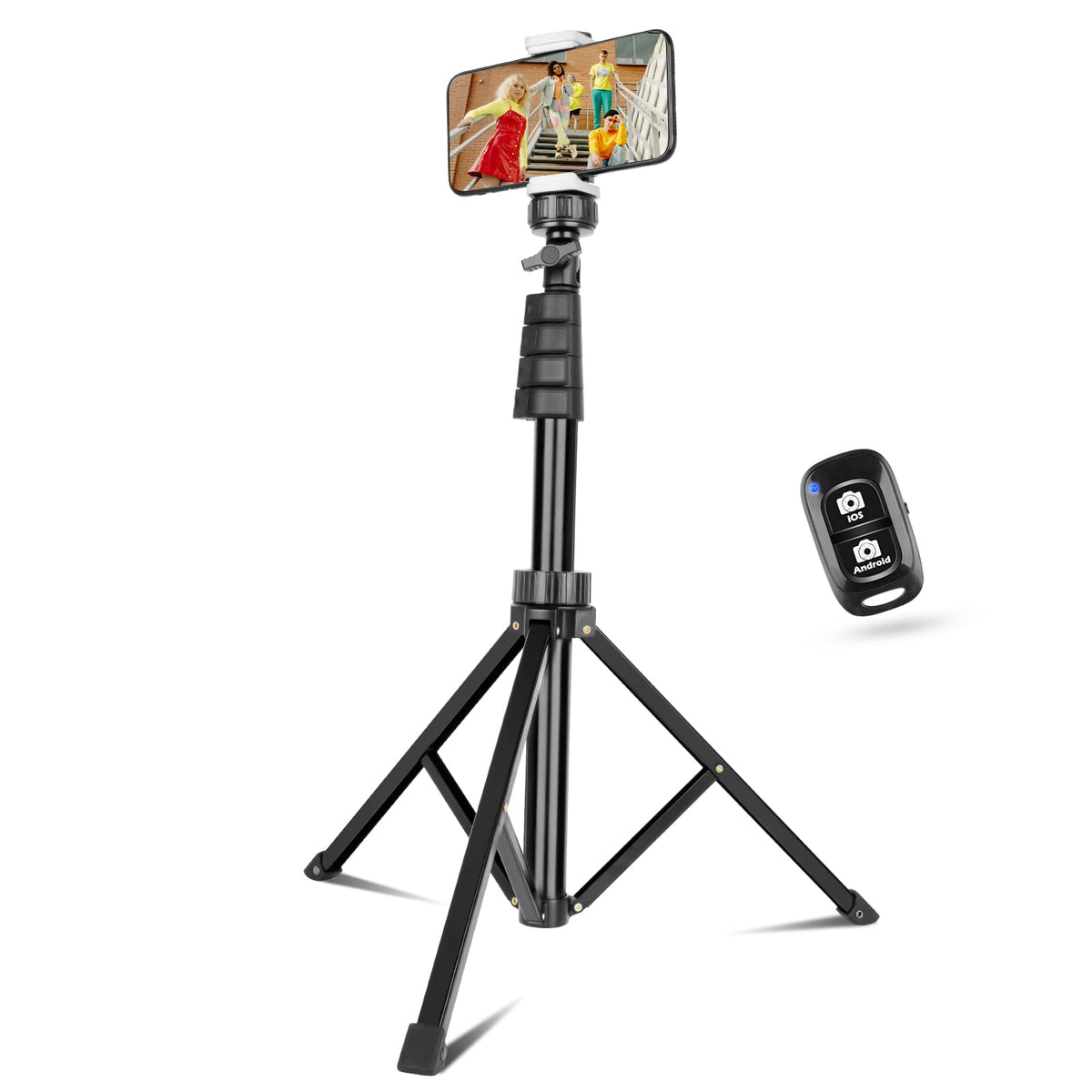 SENSYNE 62" Phone Tripod, Extendable Selfie Stick with Wireless Remote