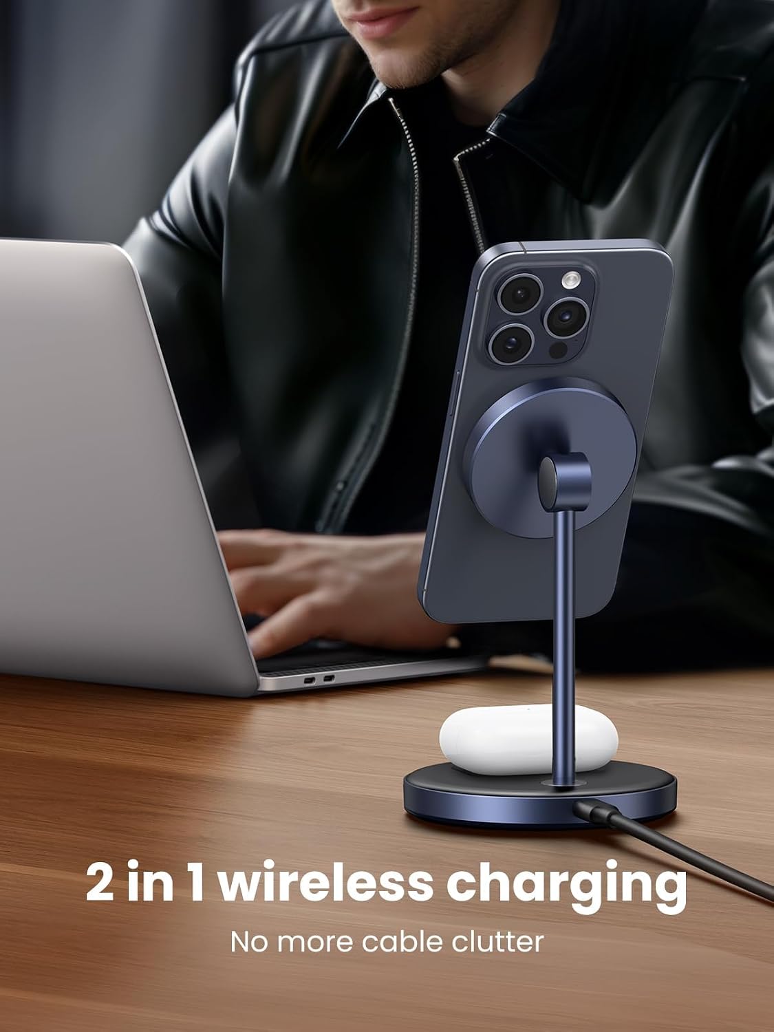 UGREEN MagFlow 2-in-1 MagSafe Compatible Wireless Charging Stand