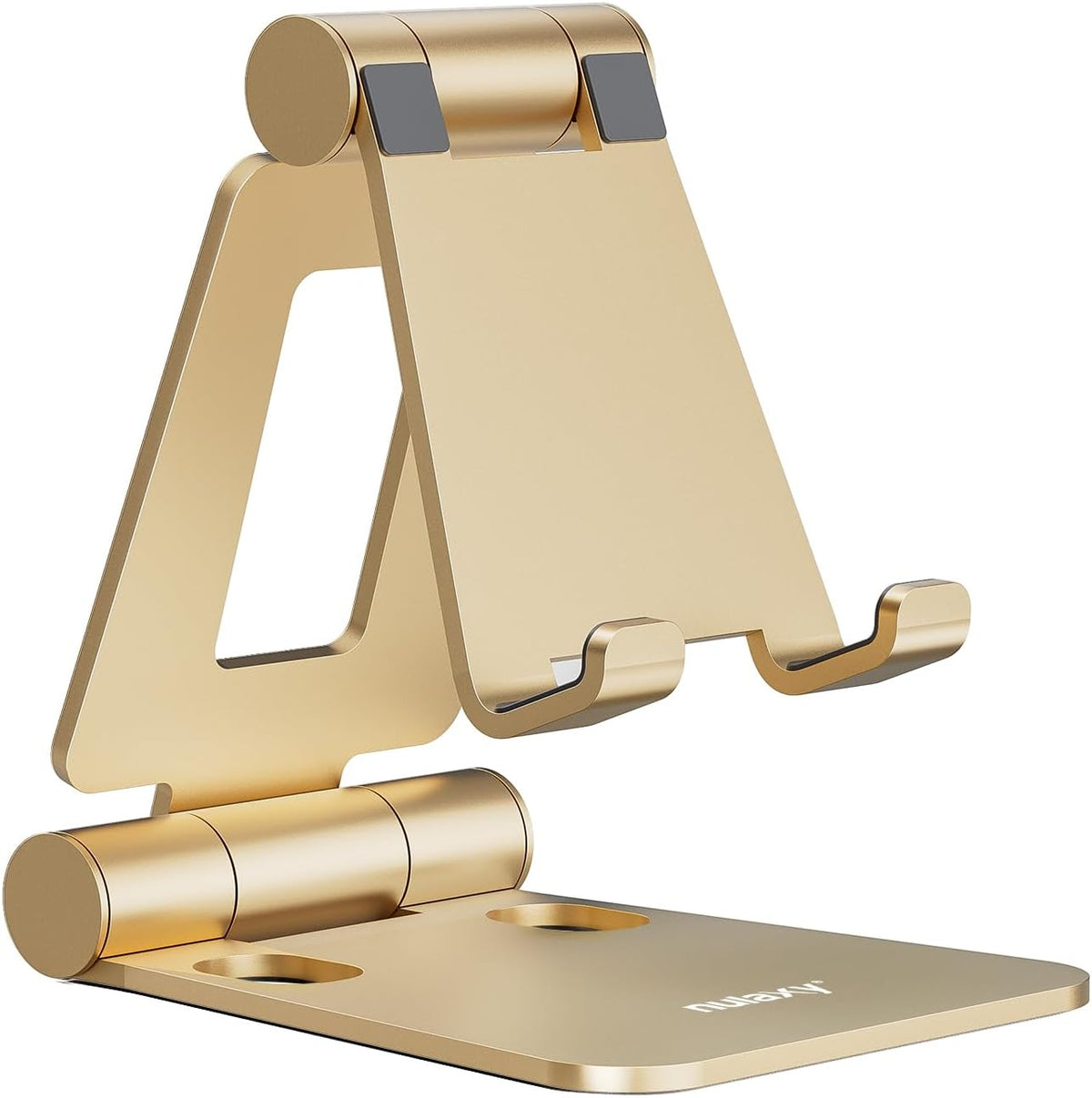 Nulaxy Full Aluminum Dual Folding Cell Phone Stand for Desk, Gold