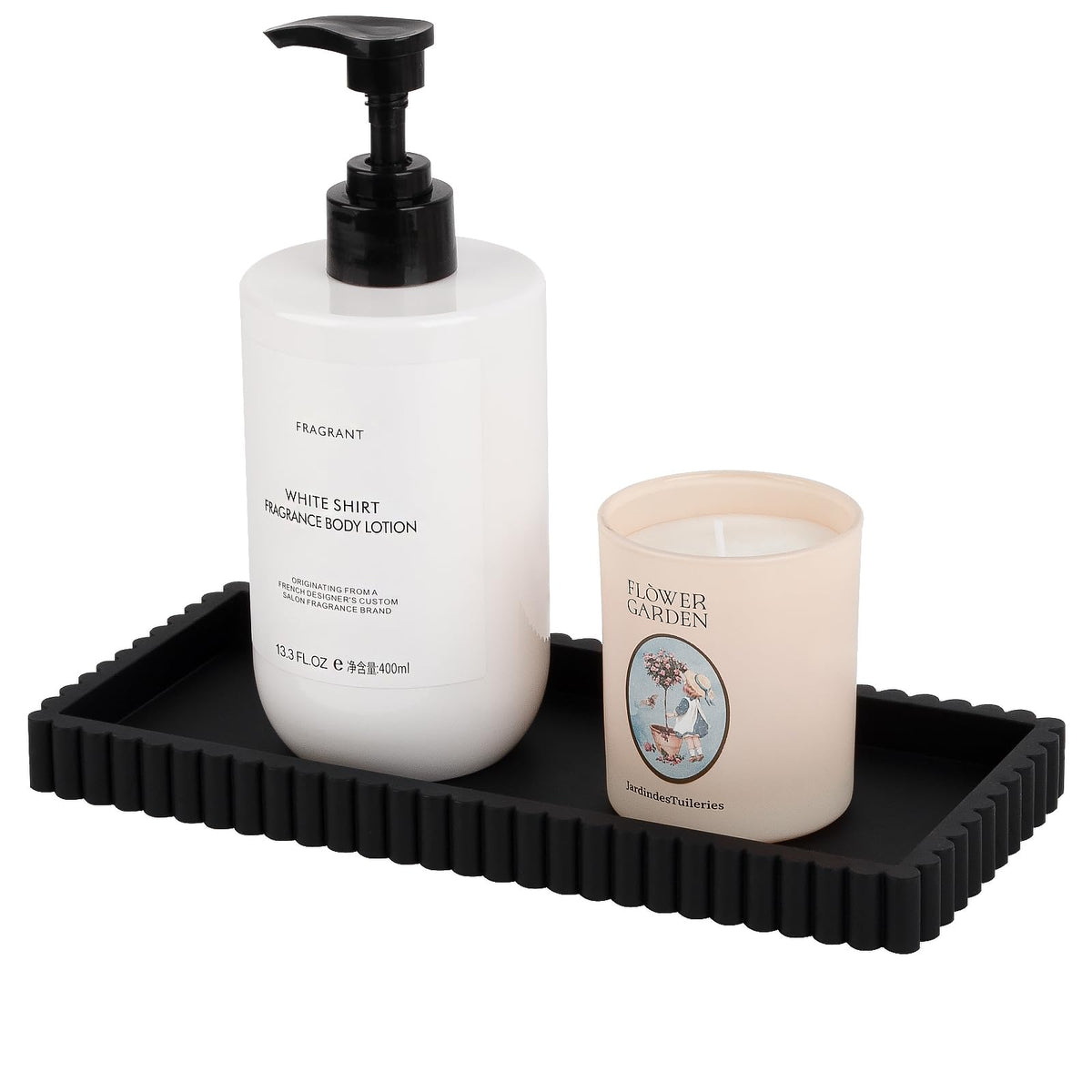 Silicone Bathroom Tray Small Vanity Tray Kitchen Counter Decor, Black