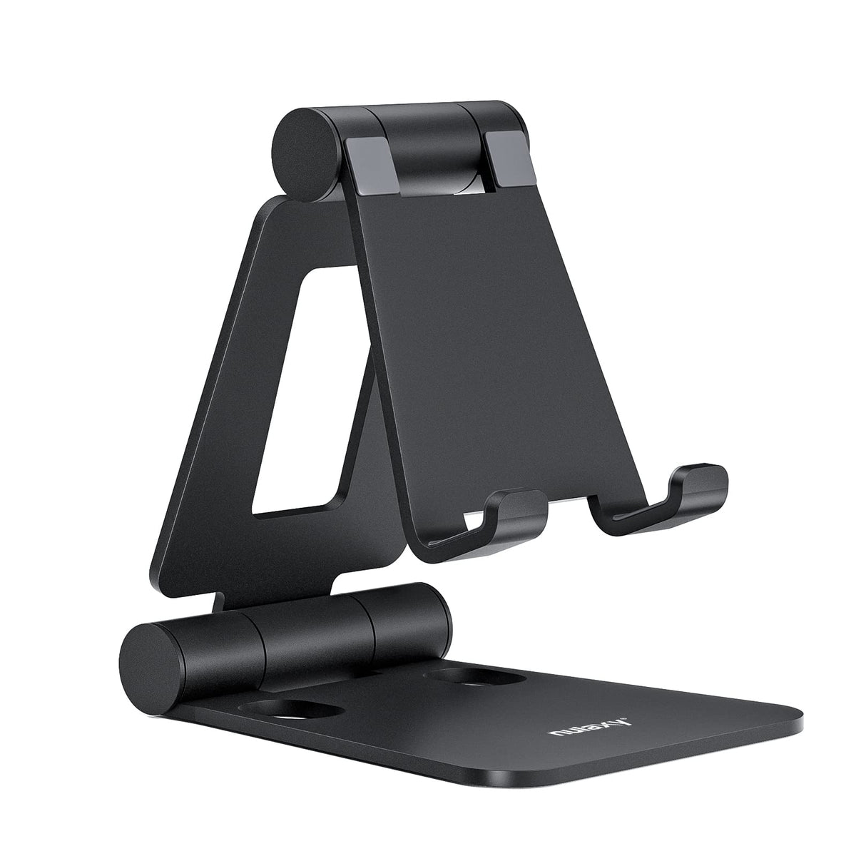 Nulaxy Full Aluminum Dual Folding Cell Phone Stand for Desk, Black