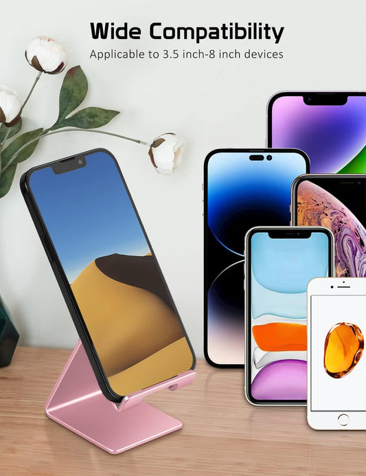 Aluminum Phone Stand for iPhone Series, Samsung, Rose Gold