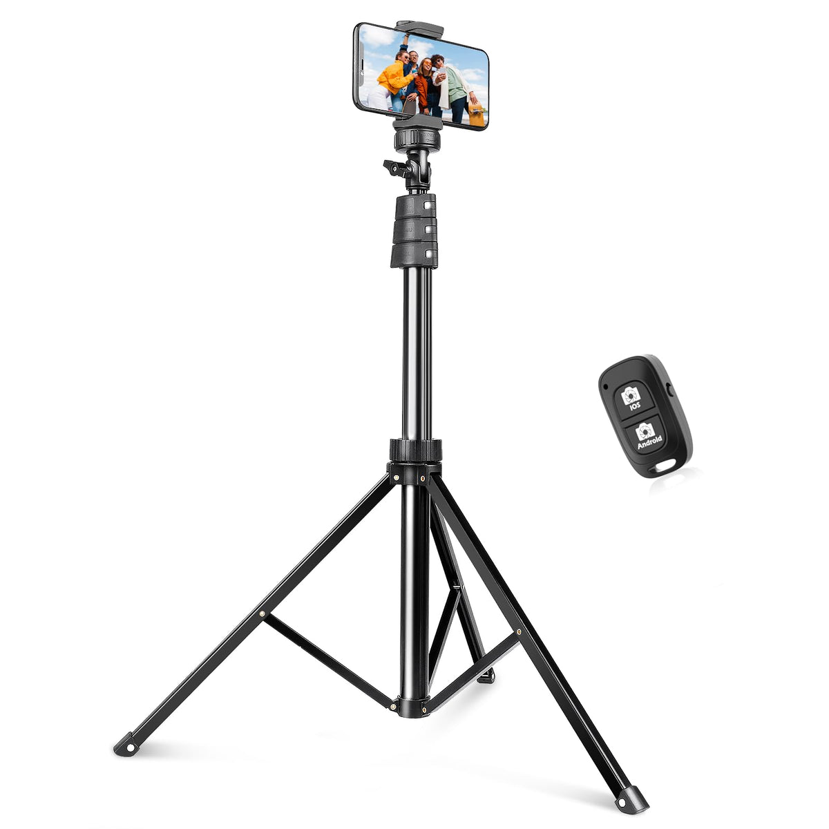 SENSYNE 62" Phone Tripod, Extendable Selfie Stick with Wireless Remote