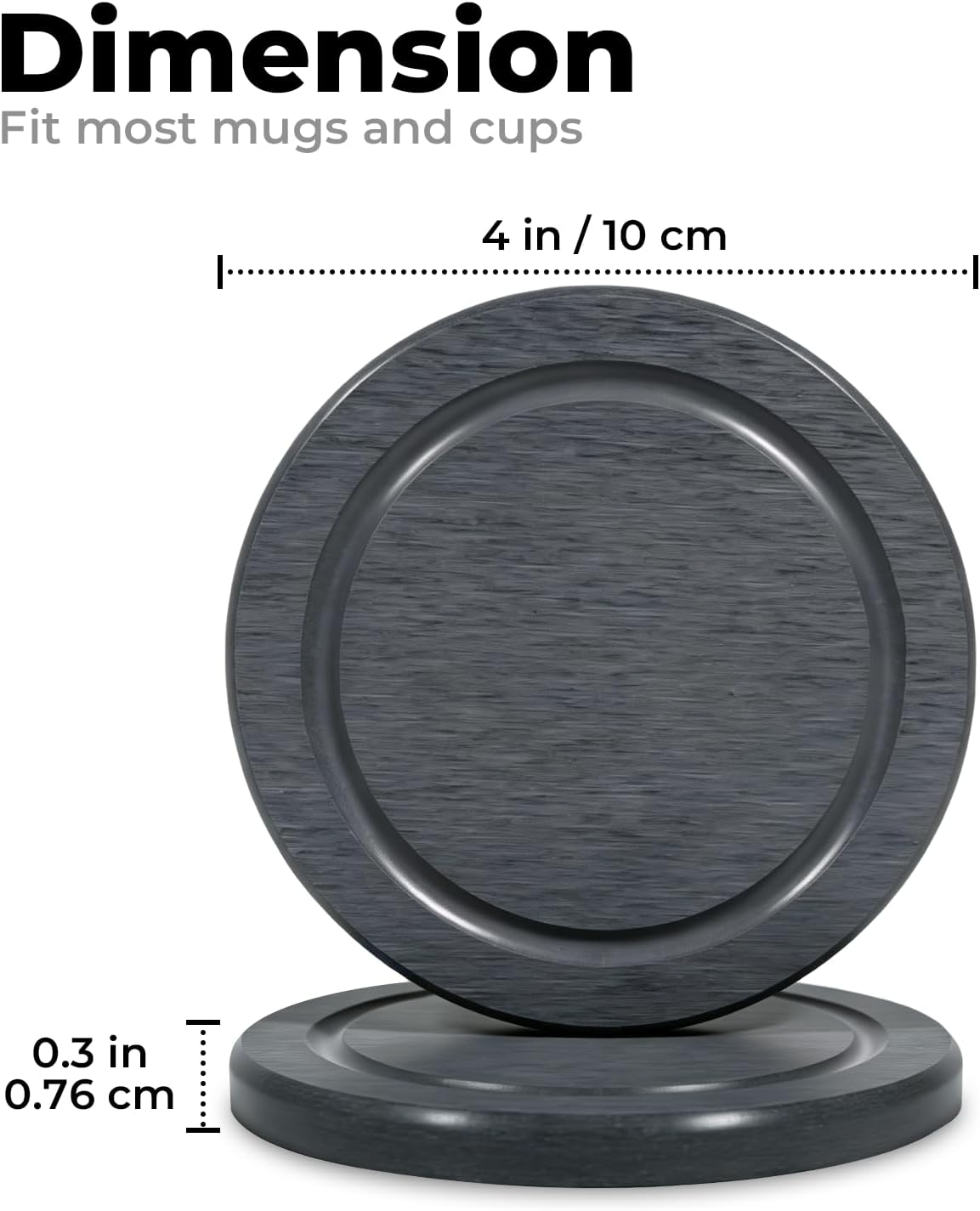 Absorbent Diatomaceous Earth Coasters Set of 6, with Holder & Cork Backing