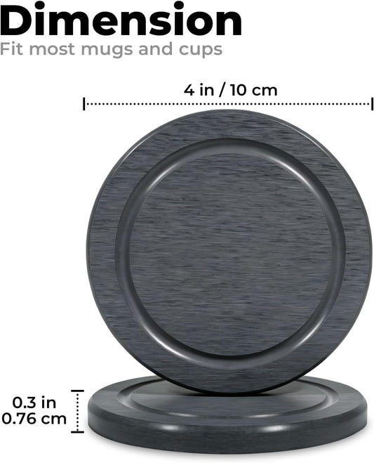 Absorbent Diatomaceous Earth Coasters Set of 6, with Holder & Cork Backing