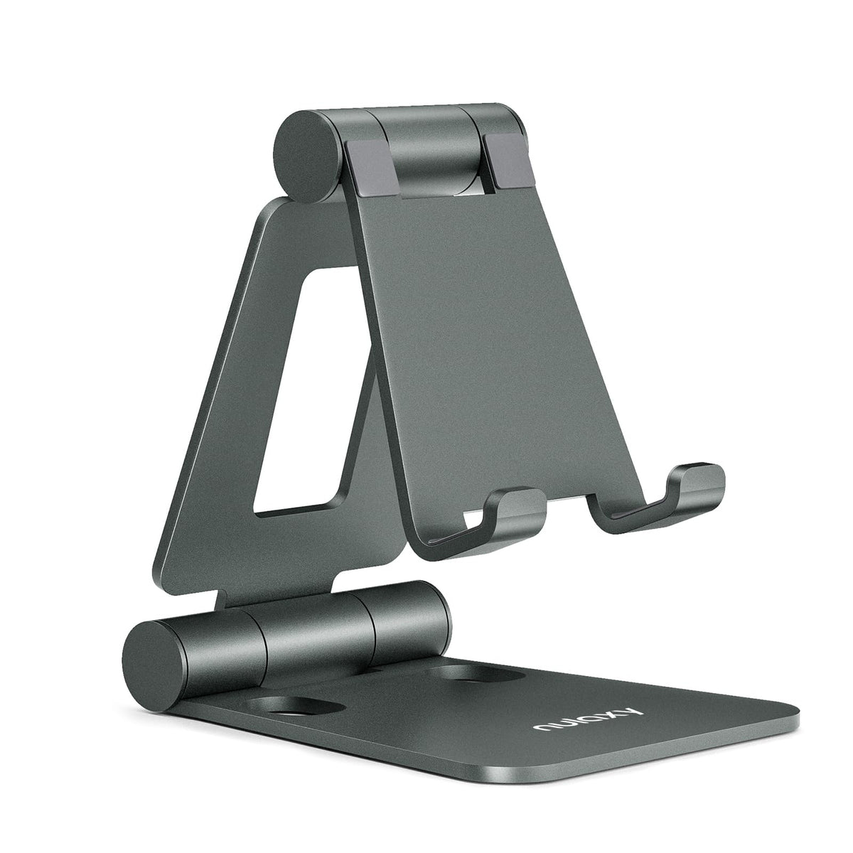 Nulaxy Full Aluminum Dual Folding Cell Phone Stand for Desk, Silver