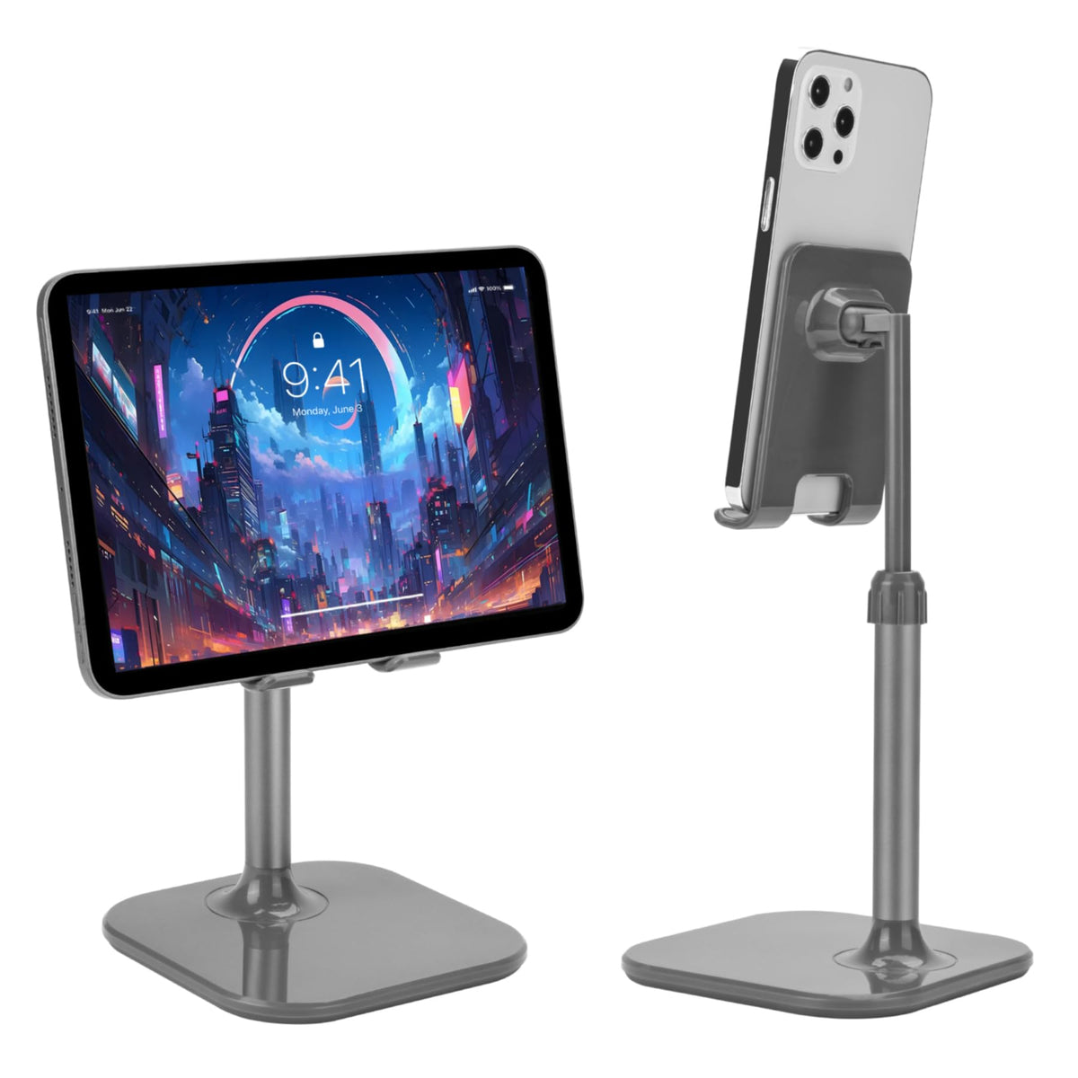 Doboli Cell Phone Stand, Phone Stand for Desk, Phone Holder Stand Compatible with iPhone and All Mobile Phones Tablet, Gifts for Adults Women Men Mom Wife, Black