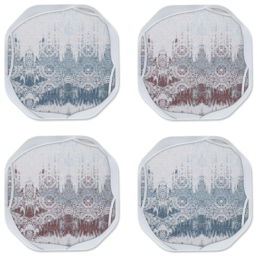 UMIRRO Absorbent Felt & Silicone Drink Cup Coasters Set of 6 with Holder