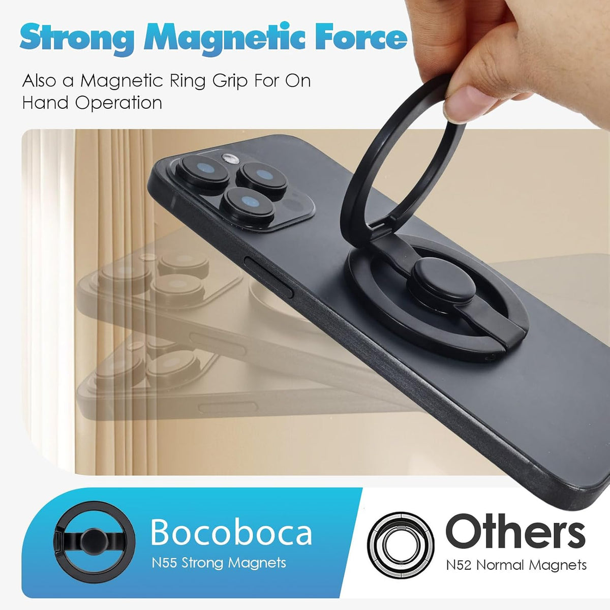 Magnetic Phone Holder for Magsafe,Magnetic Phone Grip for iPhone 12-17