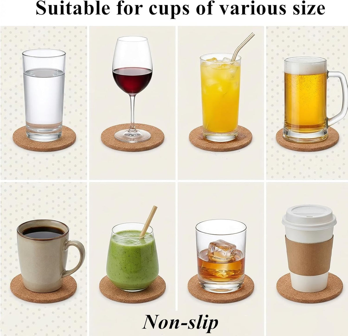Tebery 20 Pack Cork Coasters Round, 3.9" Bar Coasters for Drinks Thick, Reusable Coaster Table Protectors for Coffee Mugs, Bulk DIY Craft Cork Circles for Home Kitchen Office, 1/5" Thick
