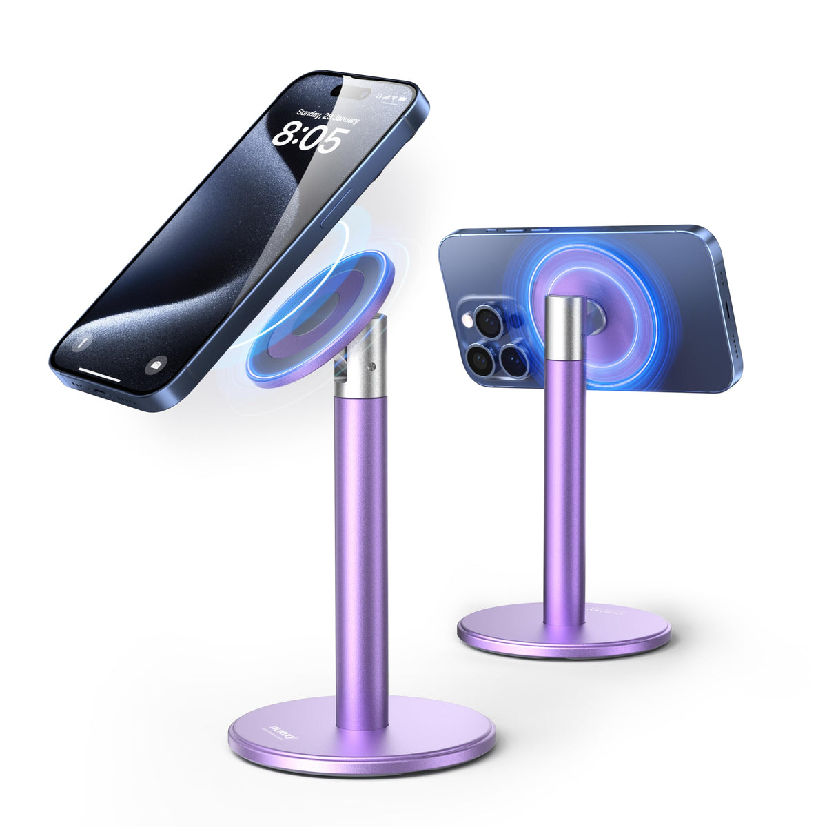 Nulaxy Magnetic Full Aluminum Cell Phone Stand with 360 Rotating, Pink
