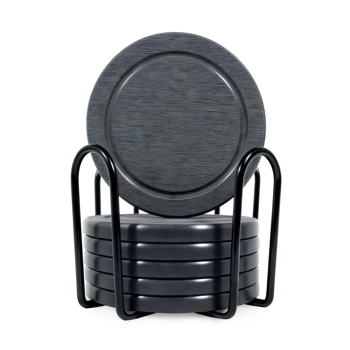 Absorbent Diatomaceous Earth Coasters Set of 6, with Holder & Cork Backing