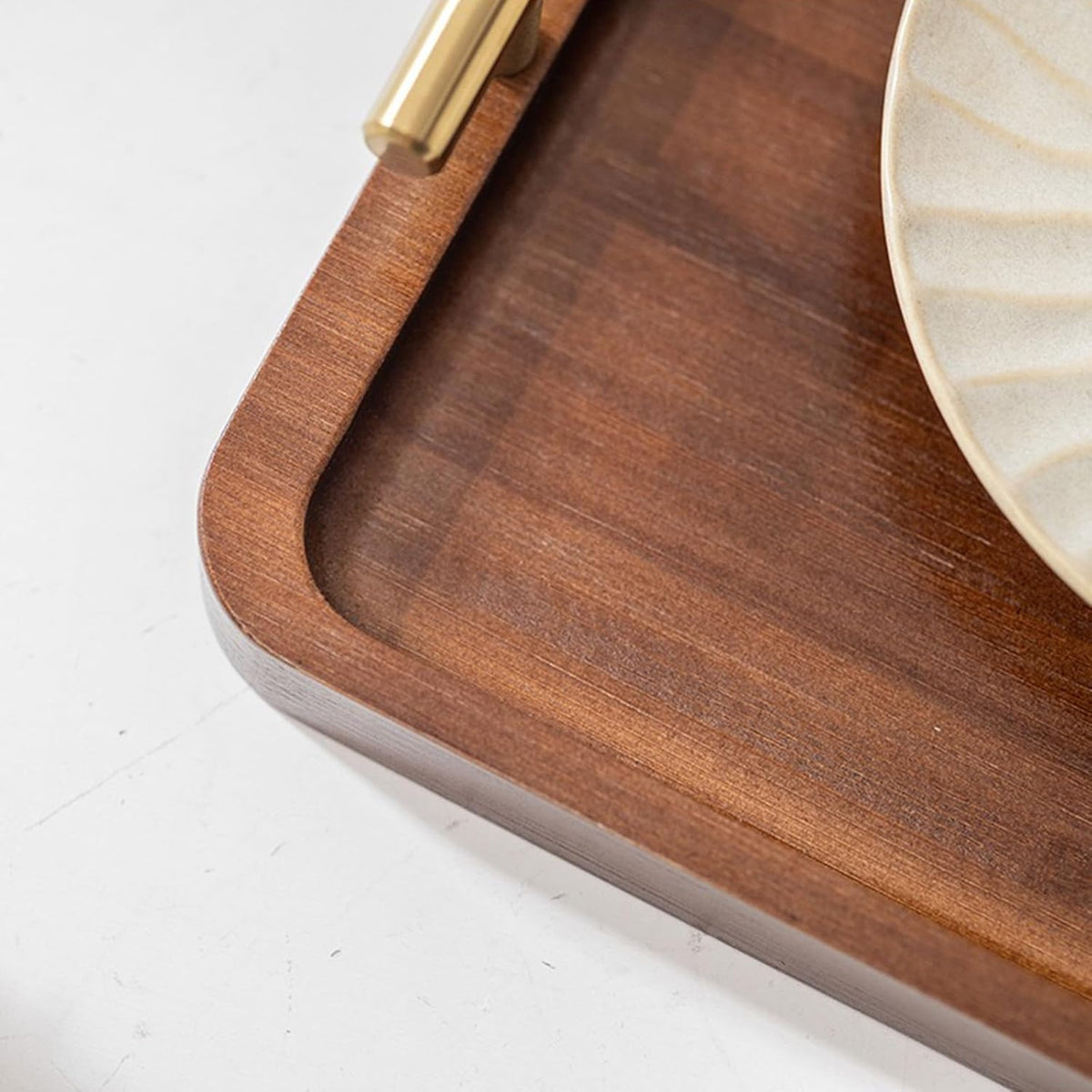 XZHXFX Bamboo Serving Tray with Gold Handles,Small