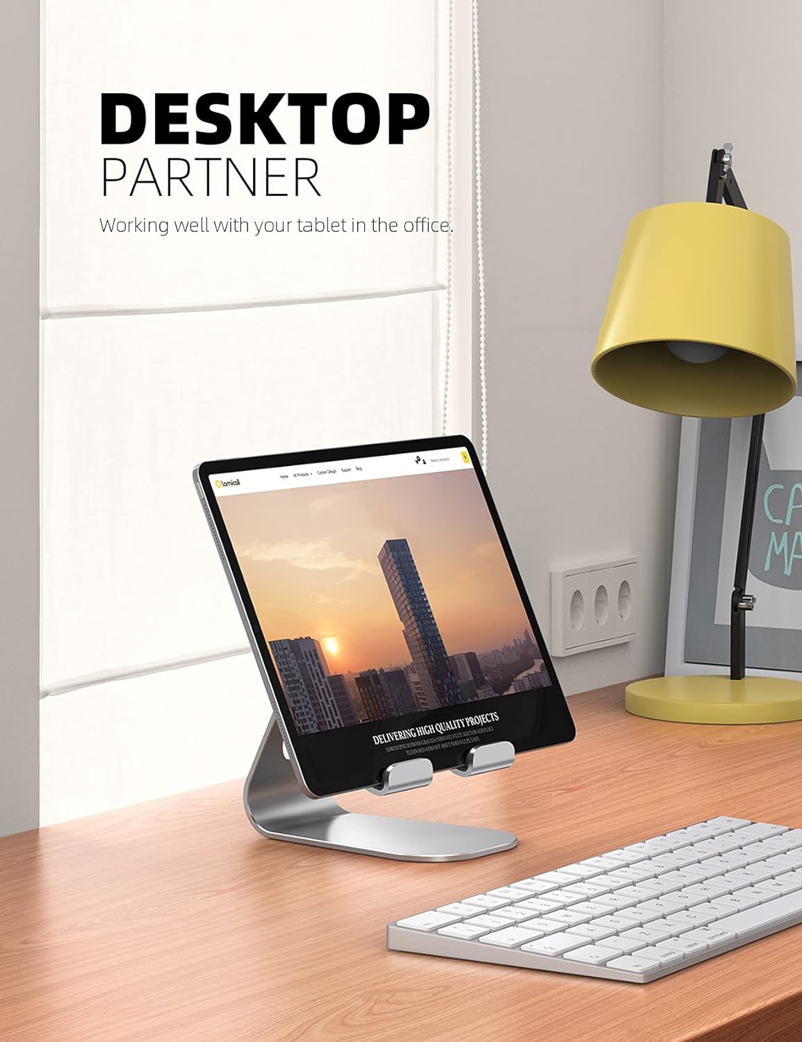 Lamicall iPad Stand Adjustable Tablet Holder, Sturdy Aluminum, Multi-Angle