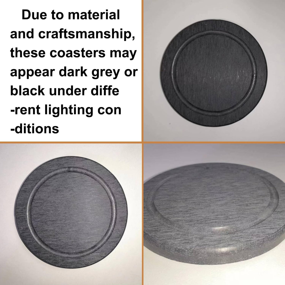 Absorbent Diatomaceous Earth Coasters Set of 6, with Holder & Cork Backing