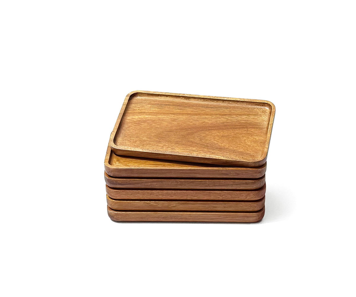 Small Wooden Tray (7.5 x 4.1 inch), Oval Mini Serving Tray
