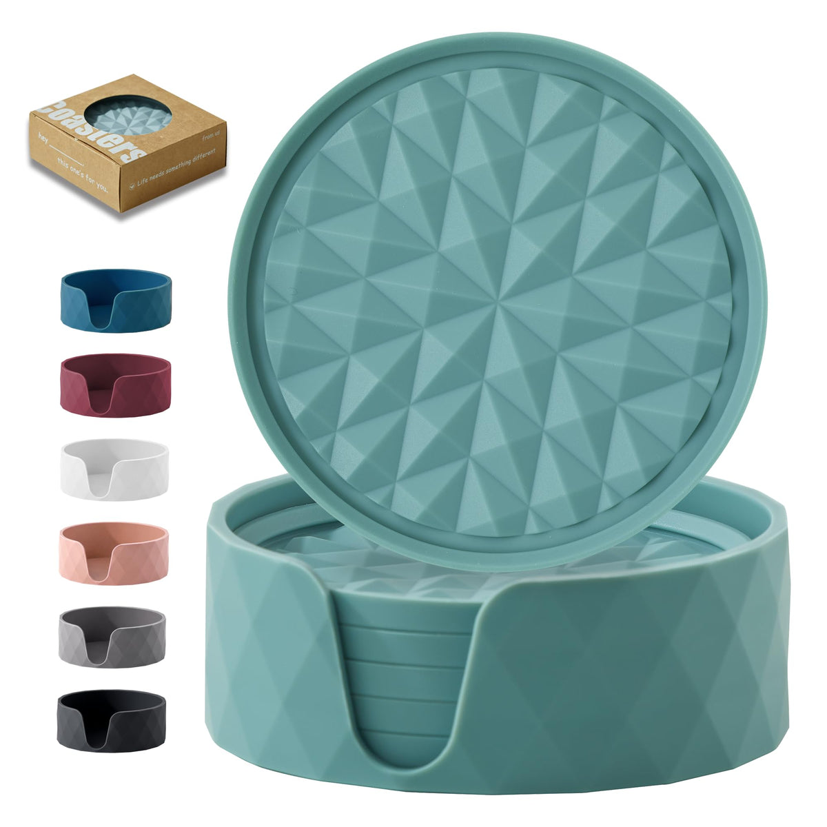 Silicone Drink Coasters Set of 4, Coaster for Desk