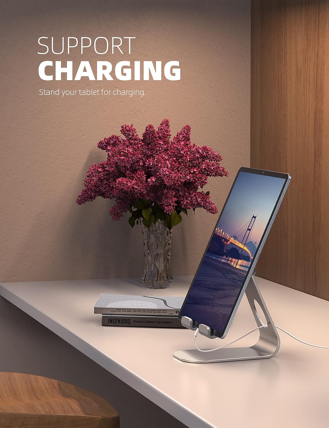 Lamicall iPad Stand Adjustable Tablet Holder, Sturdy Aluminum, Multi-Angle