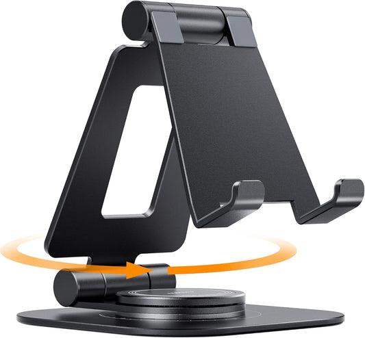 Nulaxy 360° Rotating Multi-Angle Adjustable Phone Stand, Charging-Friendly