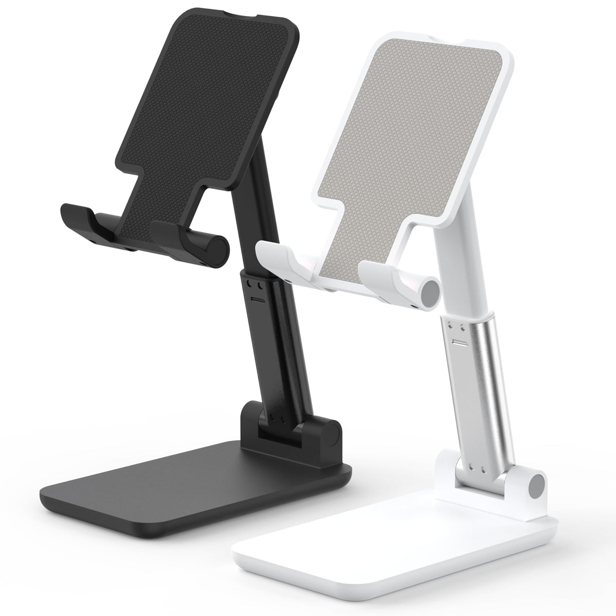 Cell Phone Stand, Adjustable Angle and Height Cell Phone Holder for Desk, Foldable and Portable, Anti-Slip Silicone Pad, Compatible with All Mobile Phones and 4-8 Inch Devices, Pink