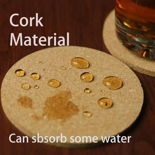 6Pcs Cork Coasters, Tivnhuils 3.9 inch Coasters, Coasters Set for Drinks