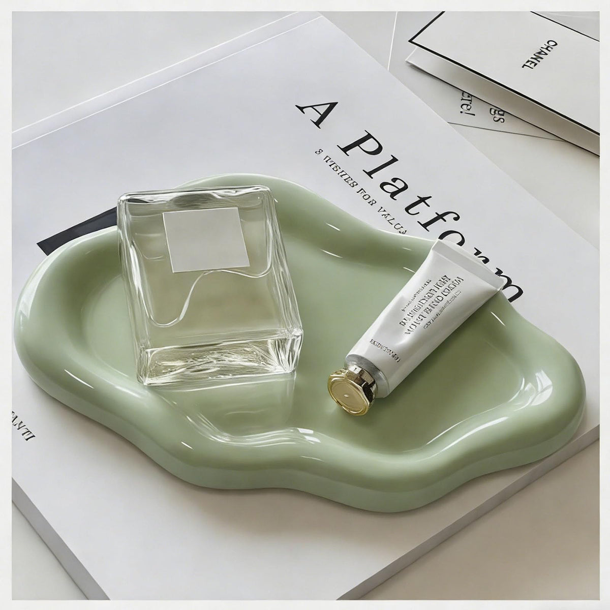 Small Jewelry Dish for Women, Gifts for Mom, Ceramic Jewlery Tray Ring Holder, Vanity Ring Dish Cute Cloud Tray, Nightstand Decor Trinket Bowl for Earrings, Perfume, Keys, White Jewelry Plate