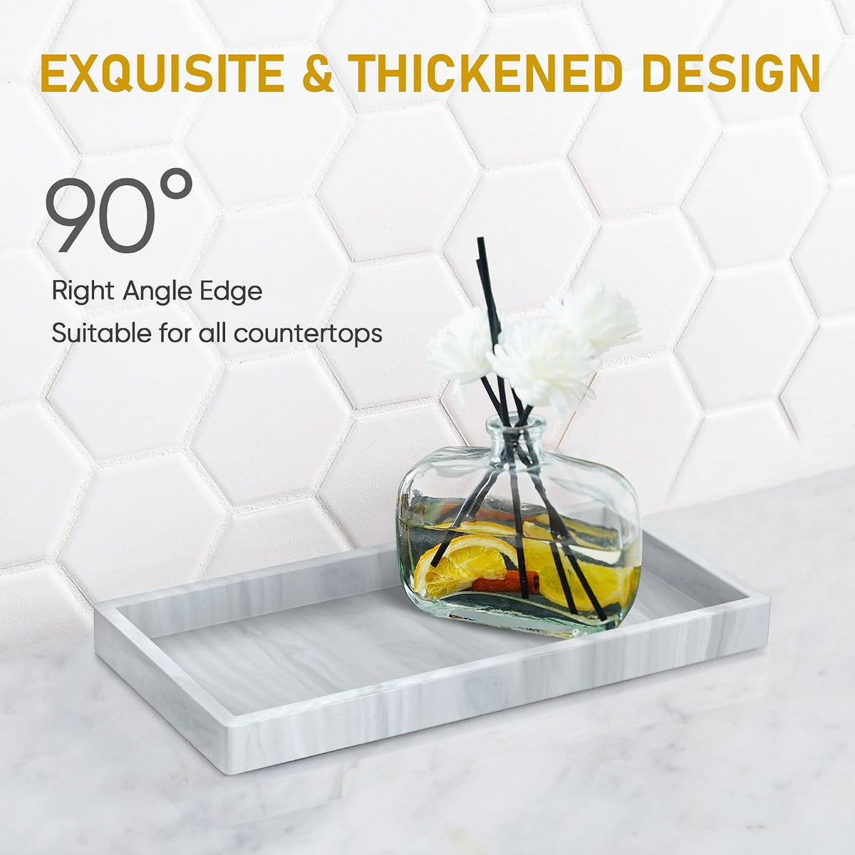 Silicone Bathroom Tray,Shatterproof Silicone Tray for Bathroom Counter