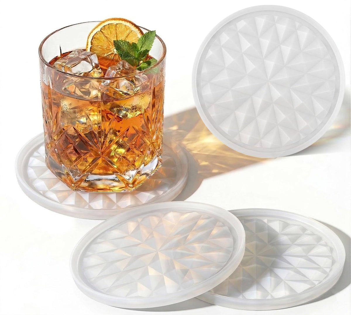Silicone Drink Coasters Set of 4, Coaster for Desk